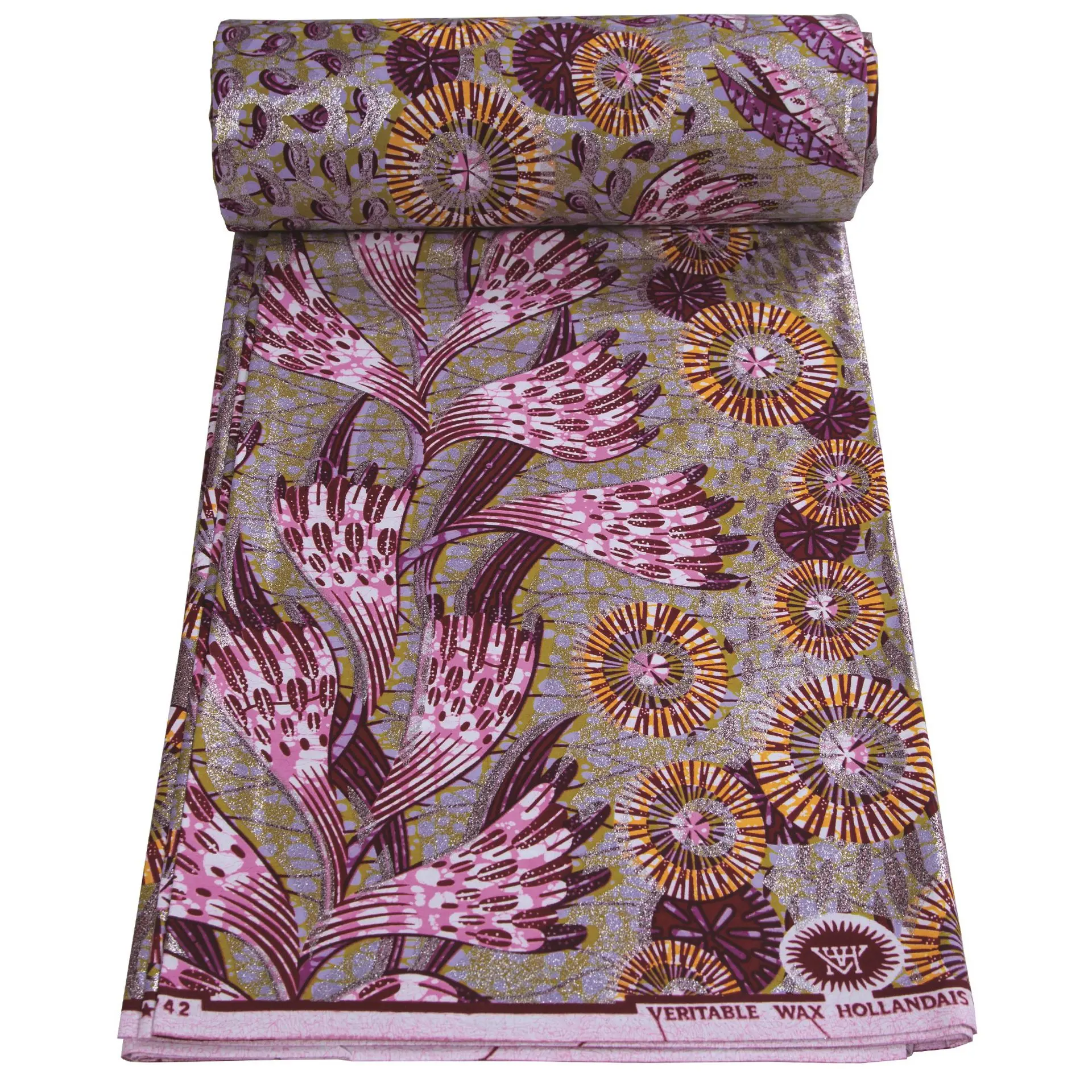 

New Grand Super Fabric Original Sewing Ankara Glitter Wax Party Dresses Batik Soft Pagne 100% Cotton 6Yards African Nigeria Wax