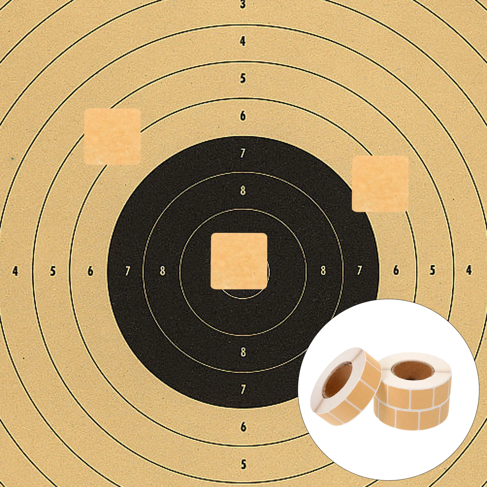 

3 Rolls Self Adhesive Paper Target Board Repair Stickers Nail Steel Stand Kraft Portable Decal