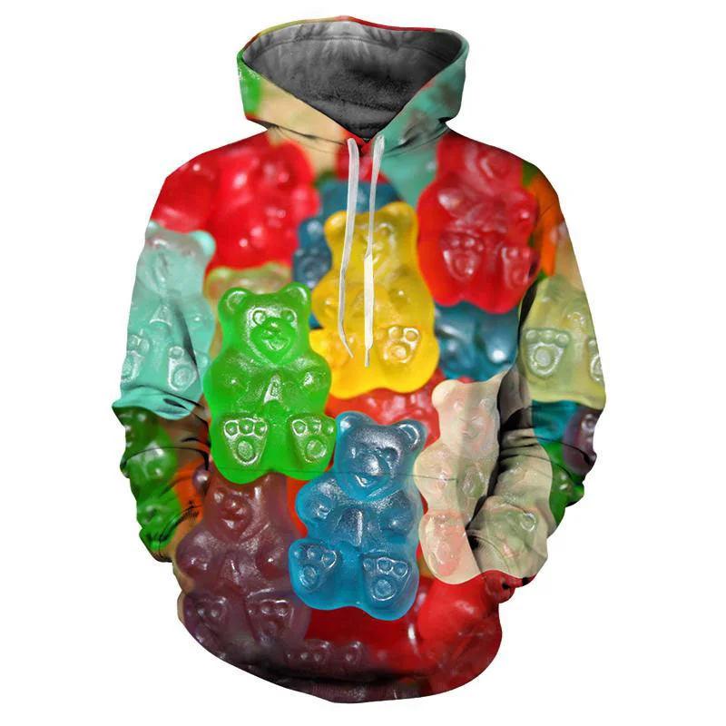 Funny Colorful Candy 3D Printed Fudge Men\'s Hoodie Personality Pullovers Fashion Long Sleeves Women Hoodie Street Sweatshirt