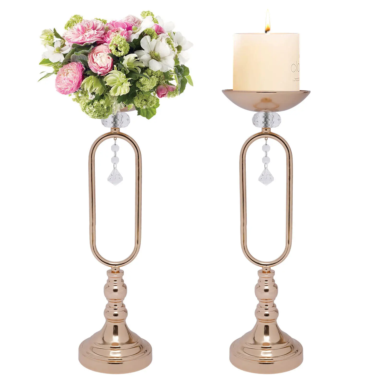 Metal Candle Holders Flowers Vase Candlestick Centerpieces Road Lead Candelabra Centerpieces Wedding porps Christmas decoration