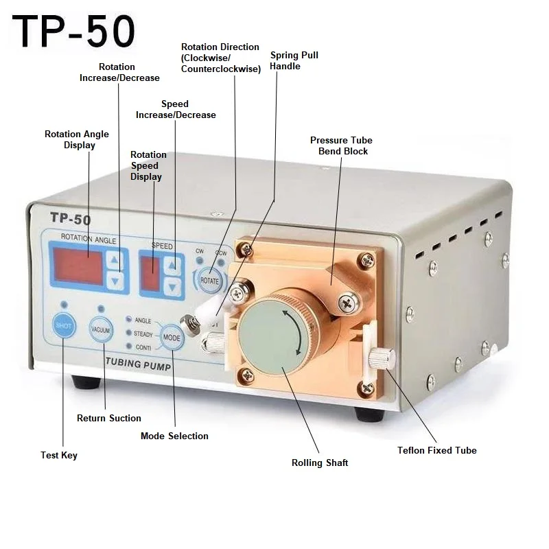 TP-50 Semi-automatic Peristaltic Glue Dispensing Machine Digital Glue Dispenser Robot