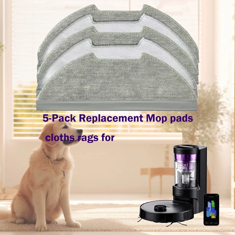 5PCS Replacement Part Accessories Fit For Eureka E10s Robot Vacuum Cleaner 5 Mop Pads image 2
