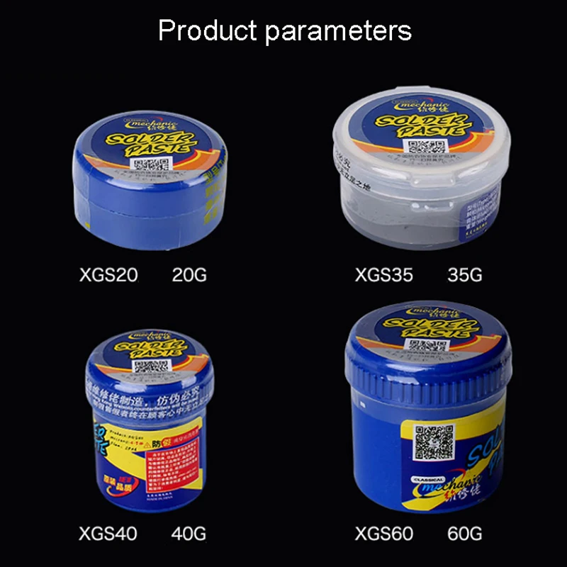 MECHANIC XGS20 35 40 60 Lead-Free BGA Solder Flux Paste Soldering Tin Low-temperature 158 Degrees No-Clean for Phone Welding