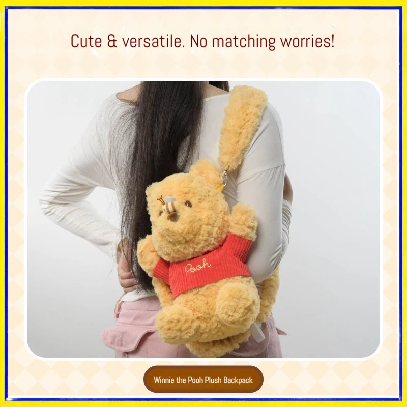 

Honey Pot Backpack Shoulder Bag Crossbody Bag Gift For Girls Lilo Stitch Winnie The Plush Doll Character Fashion Kids Travel