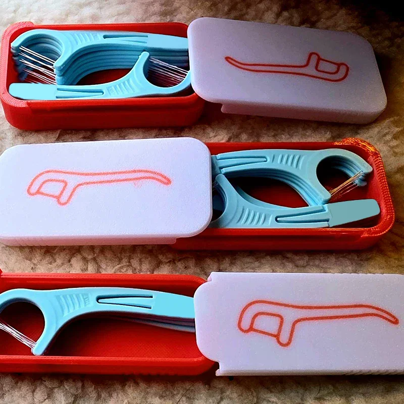 Portable Dental Floss Box Mini Toothpick And Floss Organizer Mini Sliding Storage Box For Small Items For Home Office Travel
