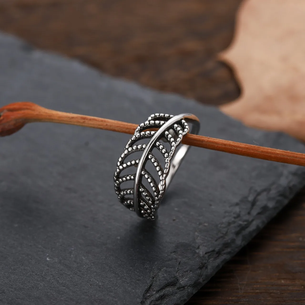 Sweet Romantic Open Leaf Rings For Women New Birthday Party Jewelry Gift Birthday Gift Accessories