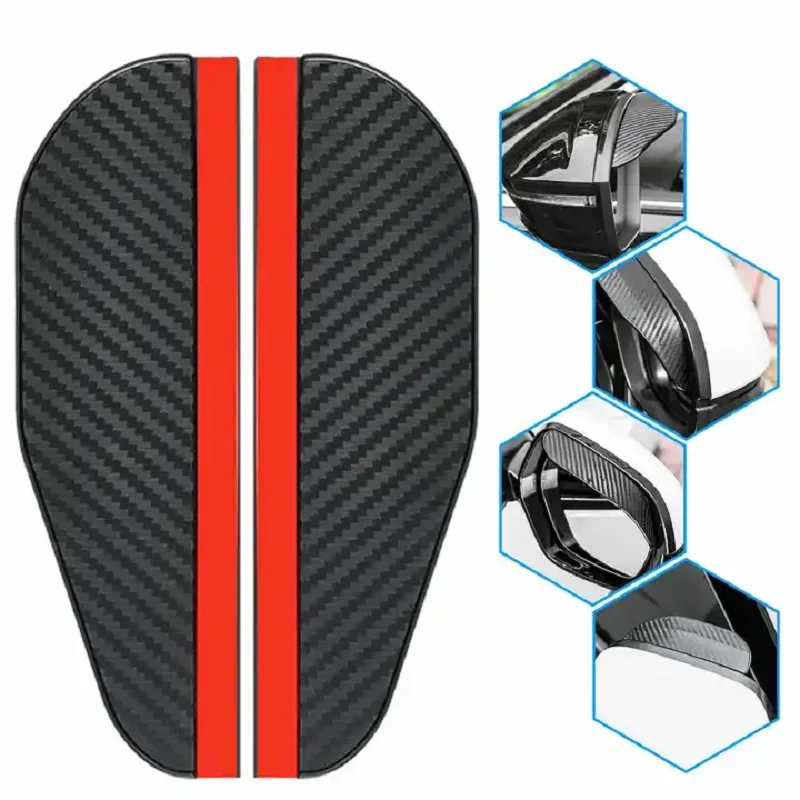 Auto-Rückspiegel Regenschutz Carbon-Faser Sonnenschutz Auto-Seitenspiegel Sonnenschutz Regenschutz Auto-Rückspiegel Zubehör – Detail 5