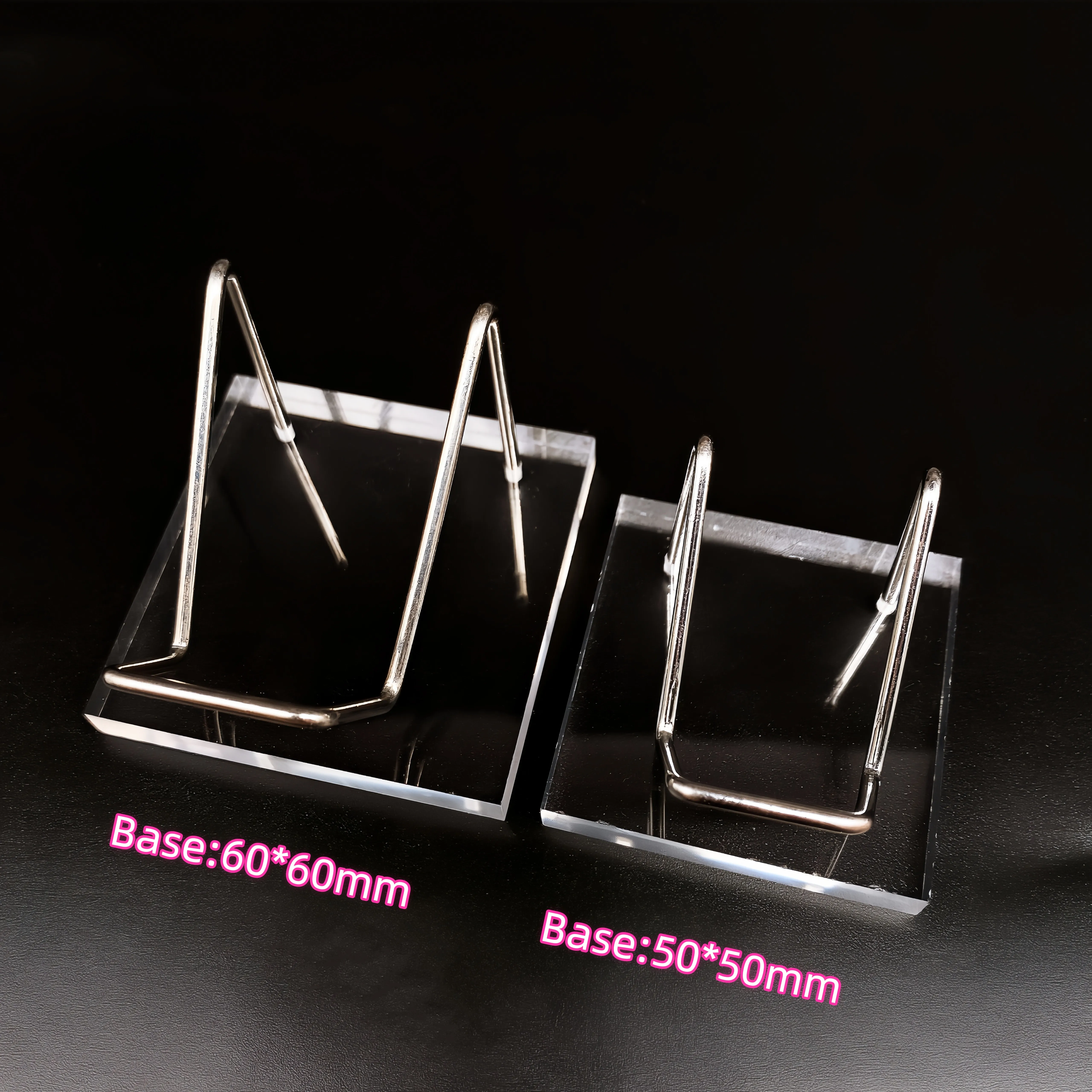 Metal Display Stand with Clear Acrylic Ornament Base Crystal Stone Mineral Collectibles Sphere Holder Shelf for Shop Museum