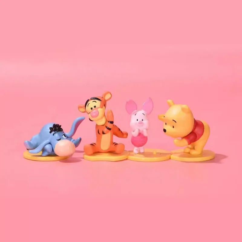 4pcs Disney Winnie The Pooh Whisper Series Piglet Tigger Eeyore Action Figure Gk Toys Desktop Ornament Handmade Model Brinquedos