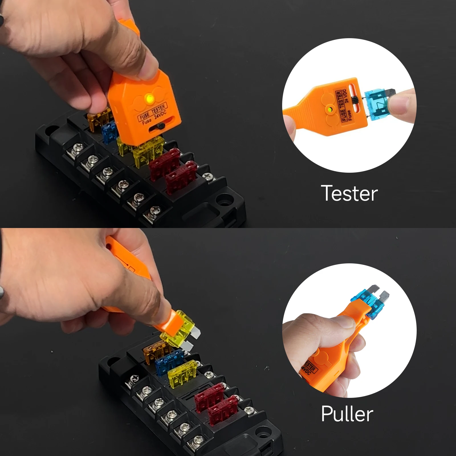 Auto Zekeringtester 24V autozekeringtester Blade Puller Multifunctionele Auto Checker Puller Removal Tool voor Mini/Standaard Blade