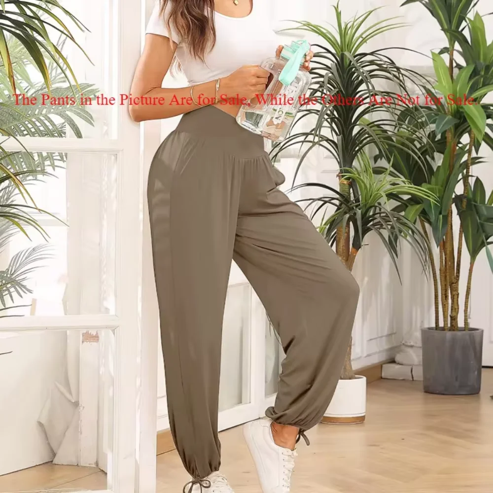 Crossed V-shaped Waistband And Elasticated Ankle Cuffs Women Plus Size Casual Pants