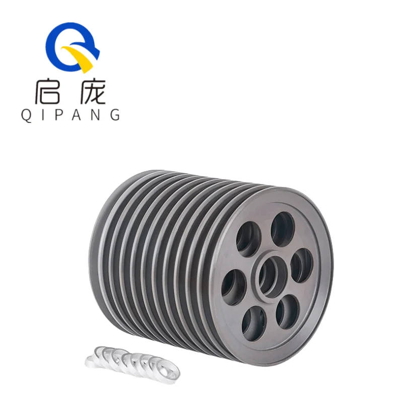 QIPANG Diameter250mm Textile Machinery Accessories Spray Porcelain Aluminum Guide Pulley Dance Wheel Storage Wire Spool