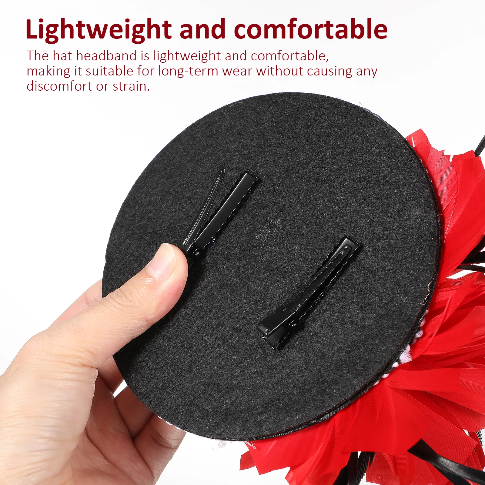 

Mini Top Hat Headband Black Red Lightweight Women Party Wedding Accessories Mini Hat Headbands Fashionable Design