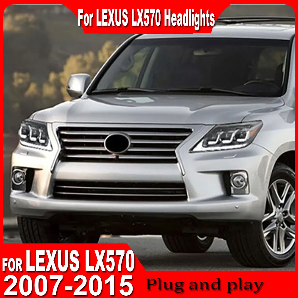 

For Lexus LX570 LED Headlight 2008 2009 2010 2011 2012 2013 2014 2015 LX 570 Headlamp DRL Signal Projector Lens LED headlights