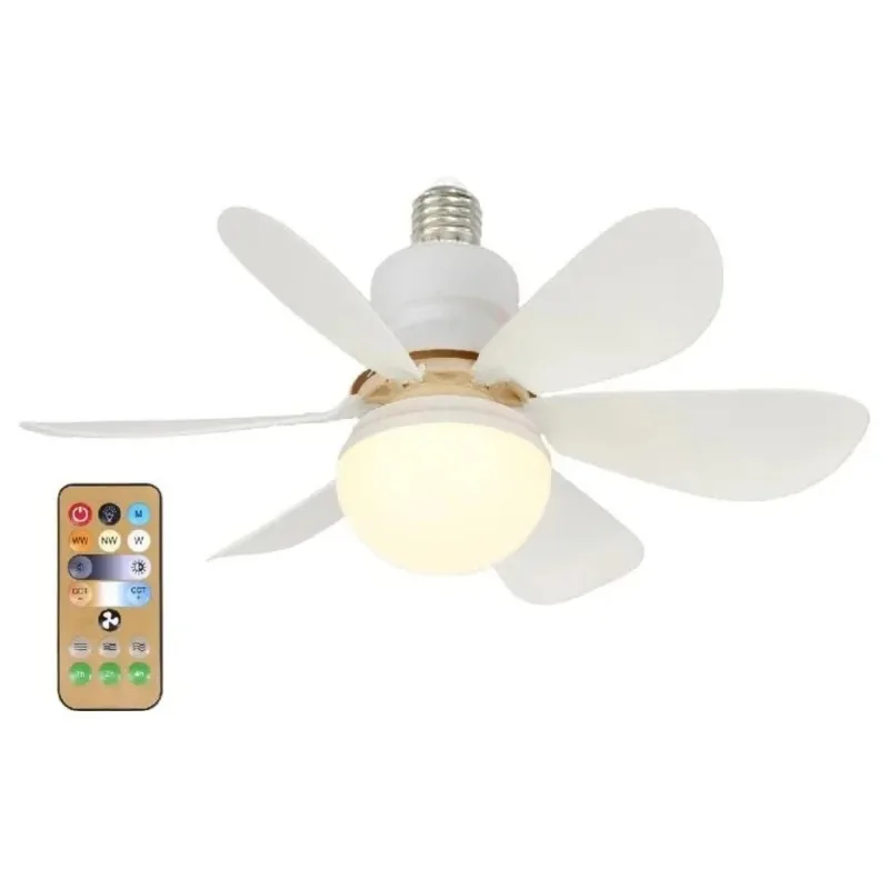 Ceiling Fan Light LED 30W 40W Simple Lights with E27 Remote Control for Home Living Room Study Household Decorative Fan Lighting