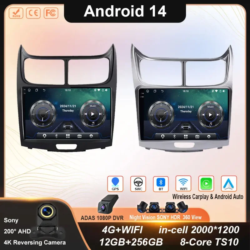 

Android 14 For Chevrolet Sail 2009 2010 2011 2012 2013 Car Radio Multimedia GPS Navigation Player Screen Cameras DSP No 2Din DVD