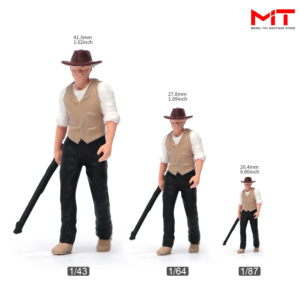Figurines miniatures 1/87 1/64 1/43 1/24, personnages de Cowboy, scène masculine de cheval, Figurine peinte/non peinte, modèles de poupées, accessoires créatifs
