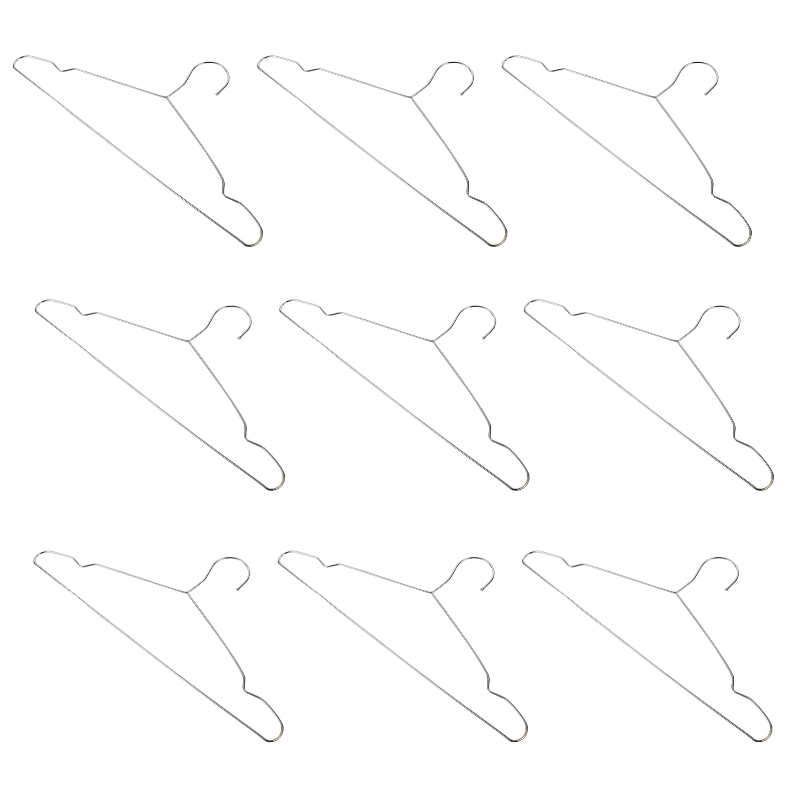 

10Pcs Solid Stainless Steel Hangers Heavy Duty Closet Storage NonSlip Clothes Rack Dry Suits Coats Skirts Sweaters