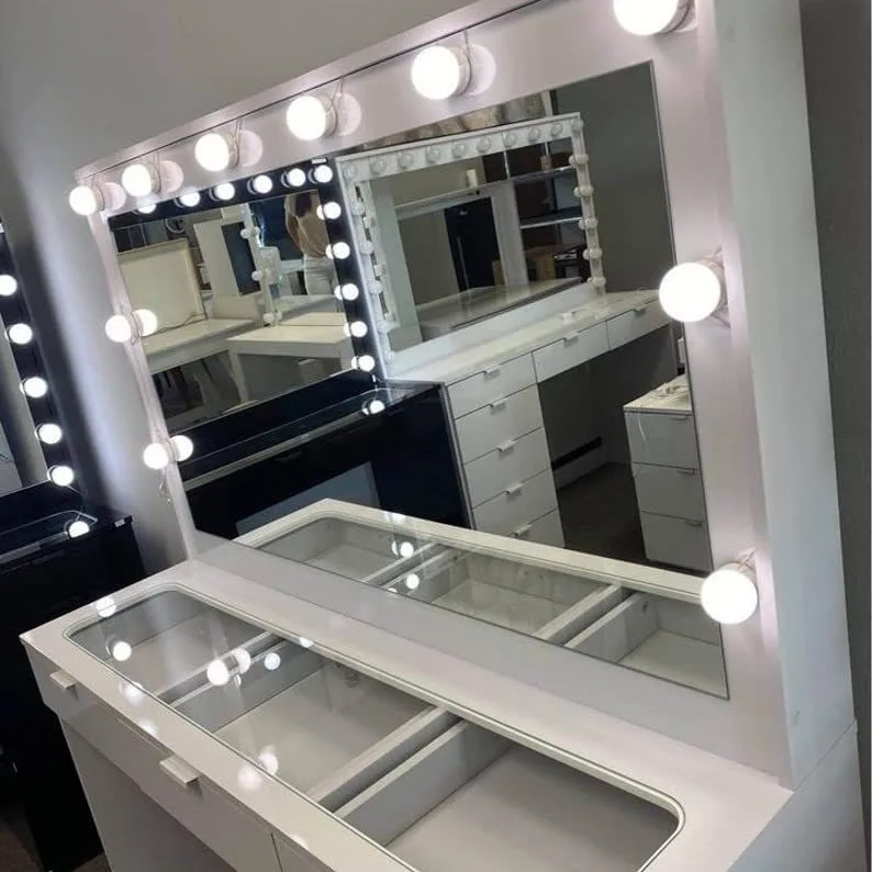 Source manufacturer's large mirror face multi suction storage makeup table, internet famous Instagram modern minimalist