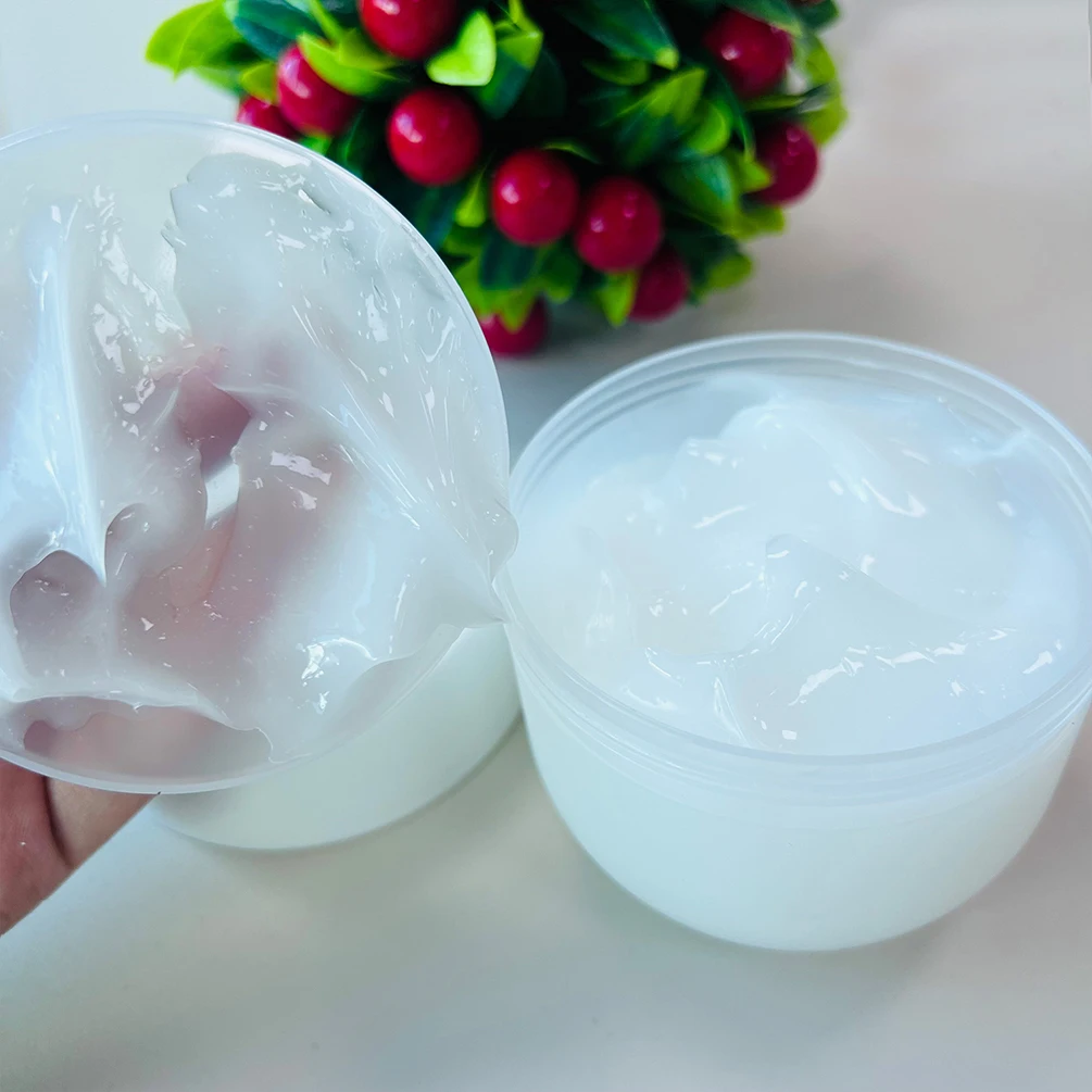 Máscara para el cabello de etiqueta privada, logotipo personalizado, 236ml, crema de aceite de oliva vegano, máscara para el cabello, mejora la reparación del Frizz, maquillaje para el cabello suave, paquete blanco