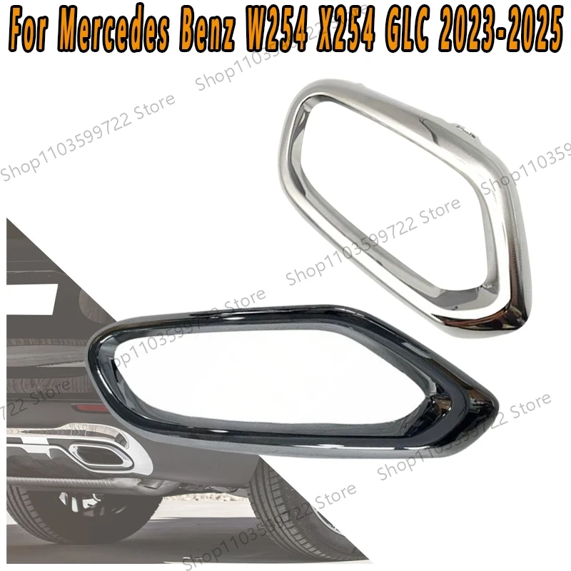 

Car Accessories For Mercedes Benz W254 X254 GLC 2023 2024 2025 Tailthroat Trim Frame Rear Bumper Trim Strip Plated Silver Frame