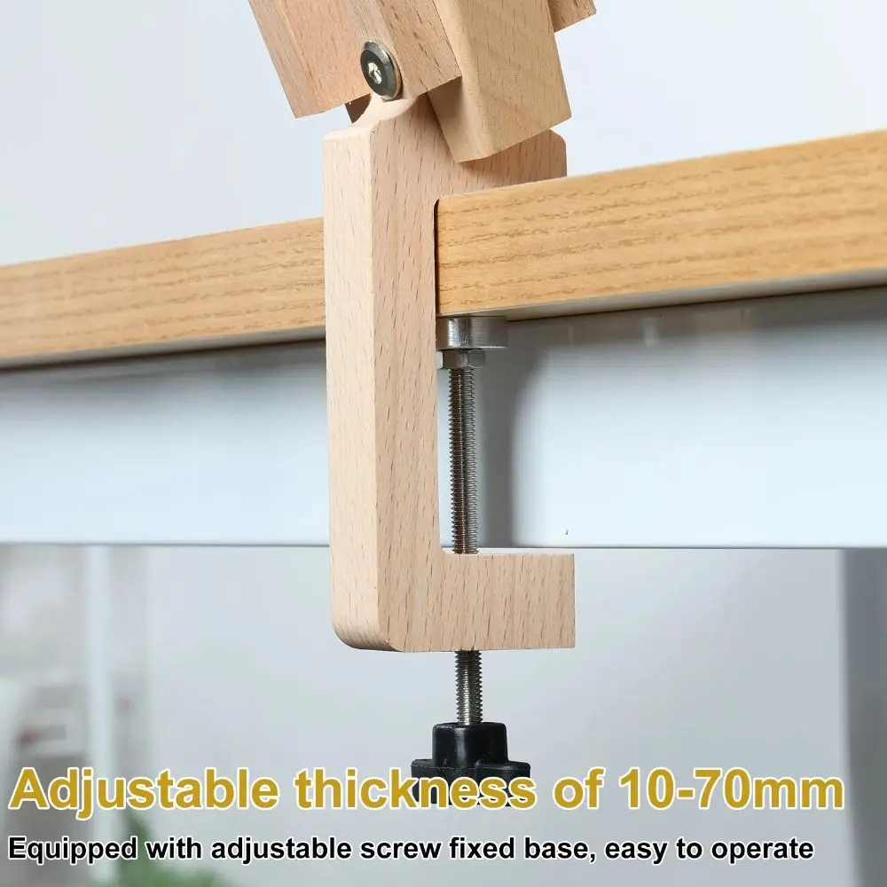 Adjustable Foldable Wooden Clamp Hand Stitching Wood Leathercraft Wooden Clip Extended Base Plate Anti-slip
