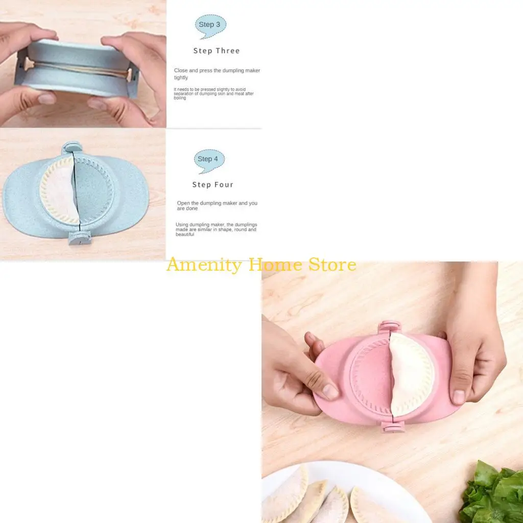 F26C Convenient Dumpling Mold Wheat Straw Empanada Pastry Press Dumpling Maker DIY