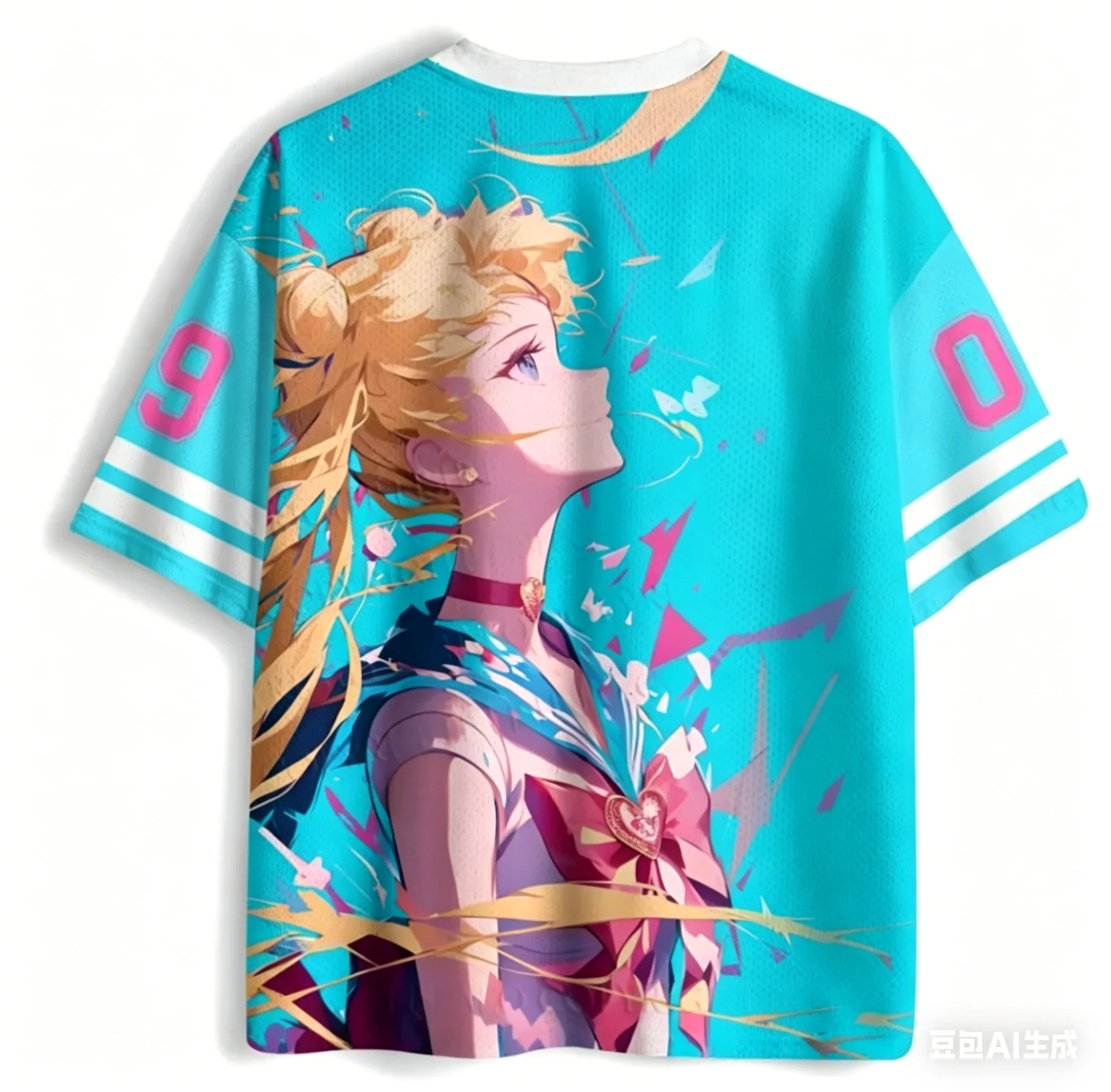 New Adult and Children's American Sports Style Pretty Girl Warrior T-shirt Charcoal Jiro 3D Printed Breathable T-shirt Jersey