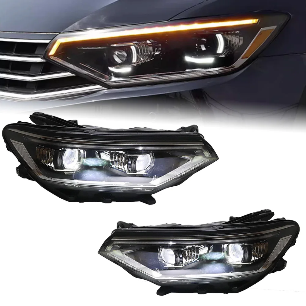 

AKD Head Lamp for VW Passat B8.5 LED Headlight 2020-2022 Headlights B8.5 DRL Turn Signal High Beam Angel Eye Projector Lens