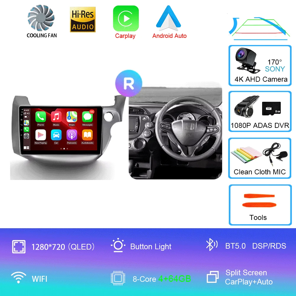 For Honda Jazz 2 GG 2008 - 2014 Fit 2 GE GP GE 2007 - 2014 GPS Car Radio Navigation Multimedia Video Player Stereo BT Android 16 image 3