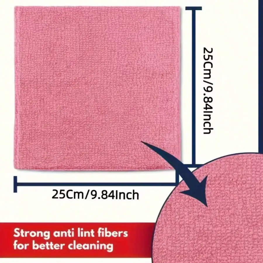 5/10/20/30/50pcs Kitchen Towels, Microfiber Light Pink Cleaning Cloth Set, Highly Absorbent, Soft Towel Fabric, For Cleaning Glass, Countertops, Pots, Bowls, Faucets,