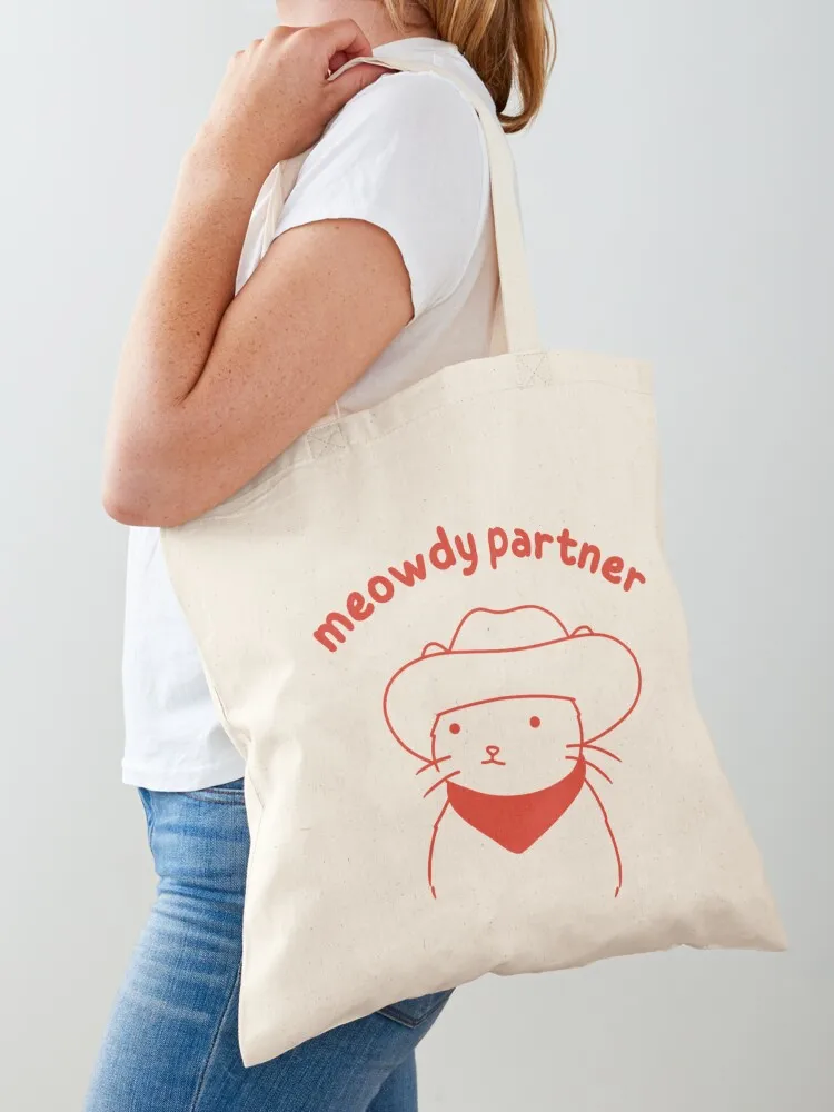 

meowdy partner! (red) Tote Bag bag for beach tote bag men's Women's tote Women bags