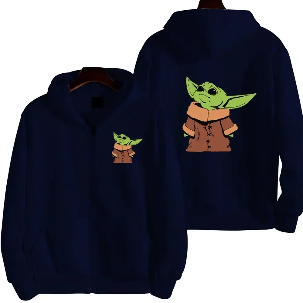 Baby Yoda Zipper Hooded Jacket 2024 Spring and Autumn New Casual Men\'s and Women\'s Sports Shirt Coat Green Clothing