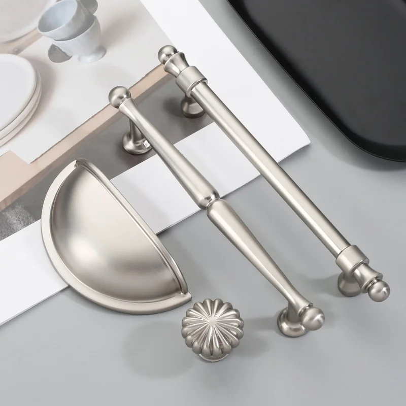 Nickel Brushed Cupboard Handle Kitchen Accessories Drawer Knobs Cabinet Storage Handles Wardrobe Closet Pull Furniture Handles