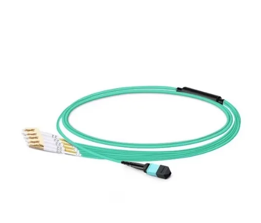 8‑Core Type‑B OM3 50/125 Multimode Breakout Cable, MPO Female‑Quad LC‑PC Duplex Cord, Elite Series for Data Center Deployment