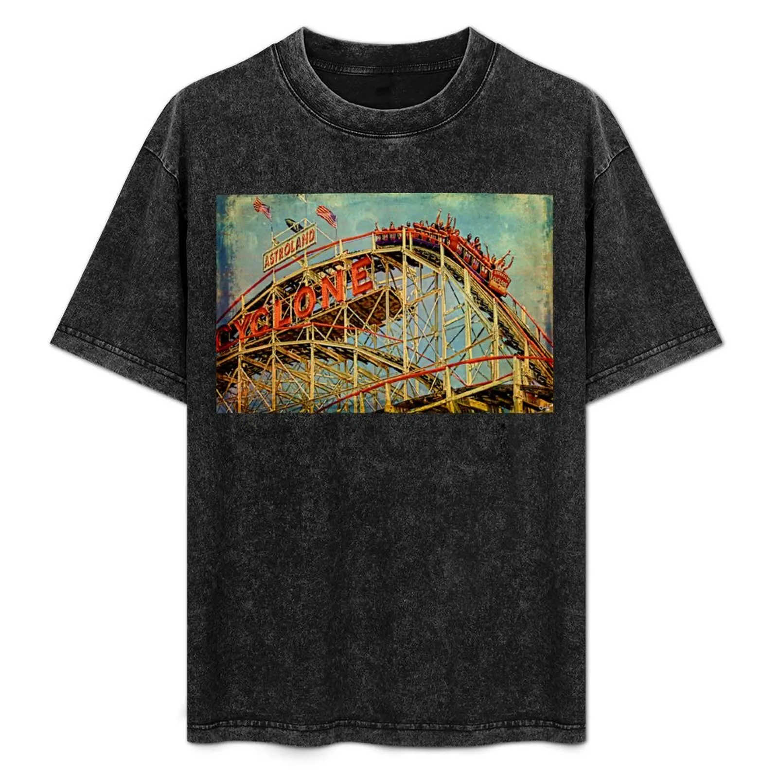 

Riding The Famous Cyclone Roller Coaster T-Shirt Casual Everyday Wear T-Shirt