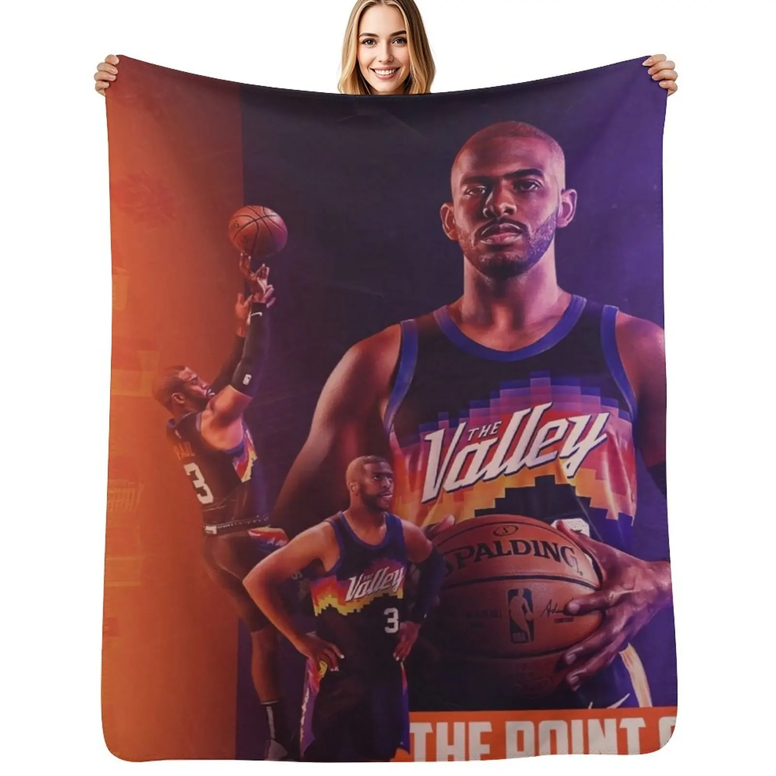 Chris Paul 3 The Point GOD Manta suave de color liso para sofá y cama