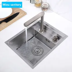 invisible Kitchen Sink 304 Stainless Steel Single Hidden Drain Basket And Pipe
