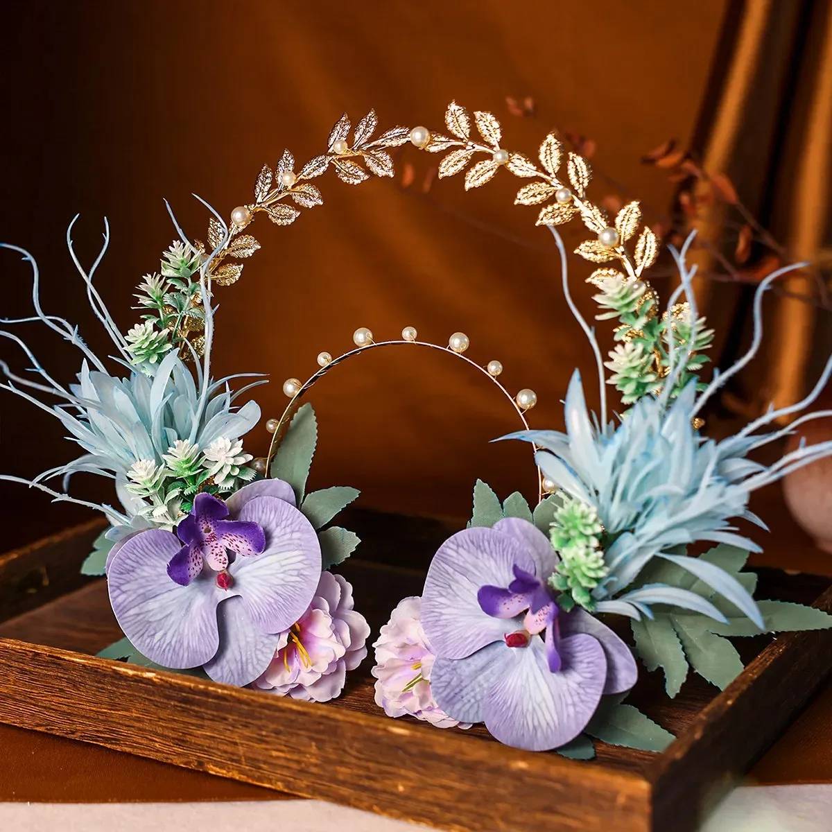 

Цветочная корона-ободок для женщин, цветочная тиара для фестивалей, фотосессий, свадеб, Хэллоуина, косплея, вечеринок, головной убор