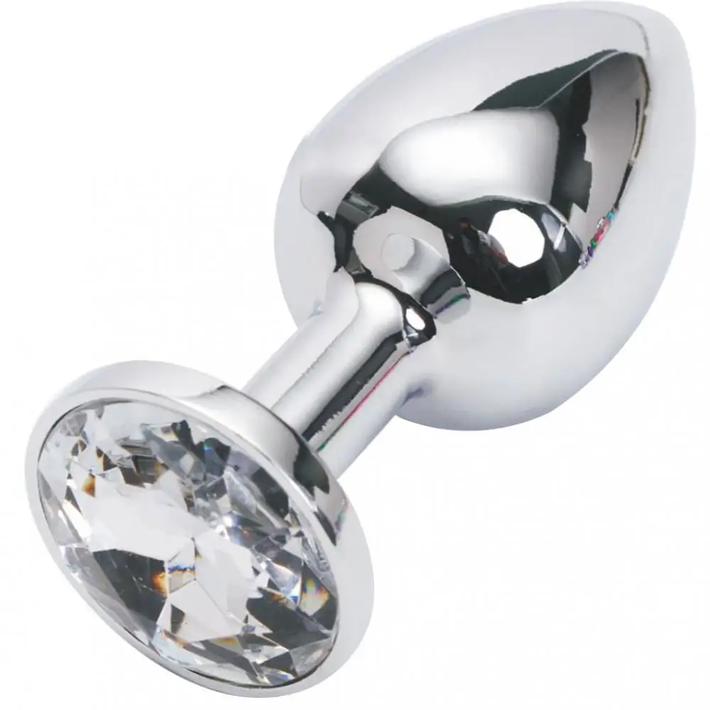 Faux Gemstone Stainless Steel Butt Anal Plug Massager Men Masturbation Sex Toy