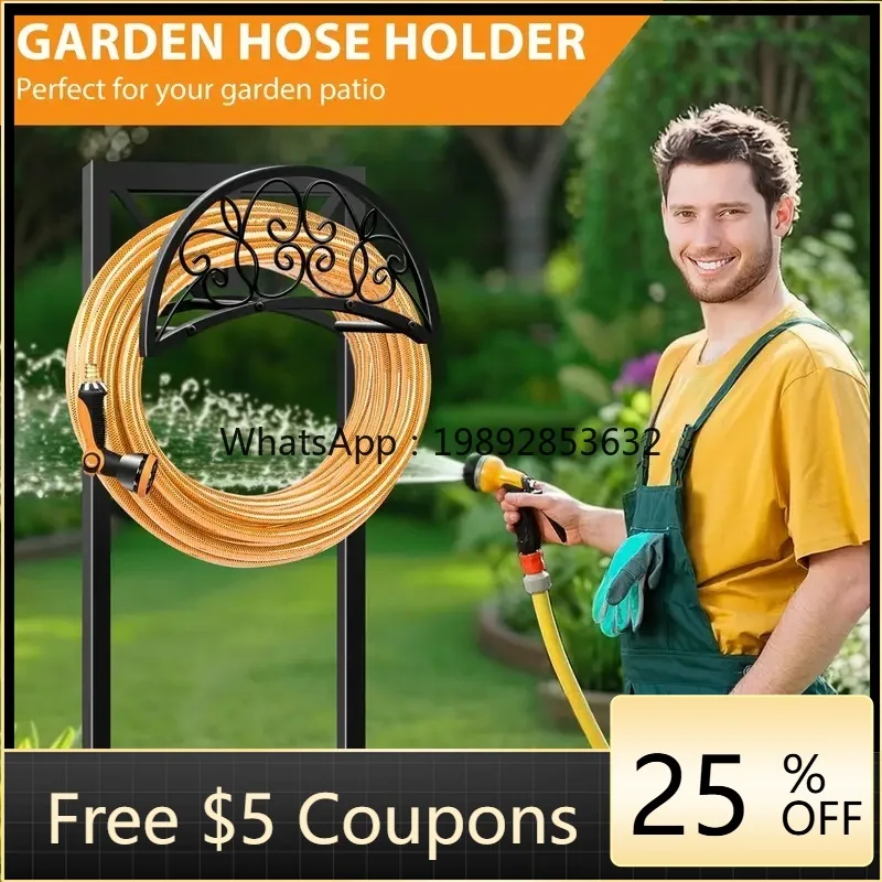 

LYY Metal Garden Hose Holder Detachable Vertical Hose Storage Rack Outdoor Rust-Proof Hanging Rack