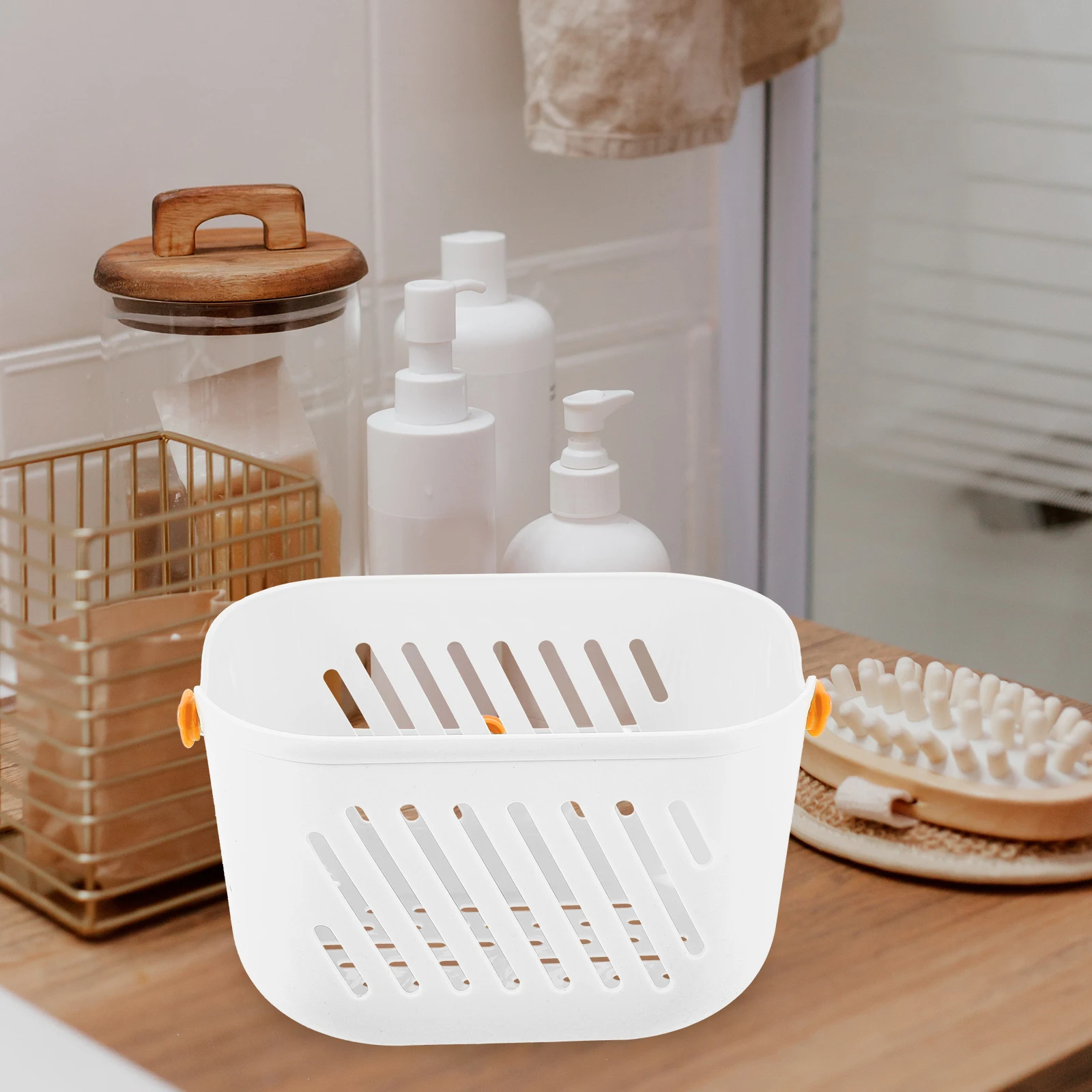 

Hanging Bathroom Storage Basket Foldable Plastic Organizer for Cleaning Supplies Cosmetics Space-Saving Smooth Portable