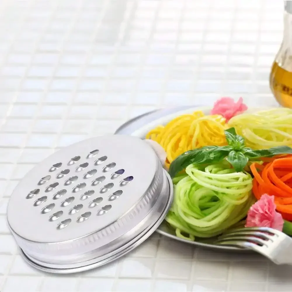 Grater/Shredder Lid for Regular 70/86 mm Mouth Jar, Grater Citrus Lemon ,  Reusable Jar Shaker Lid Multipurpose Canning Lids