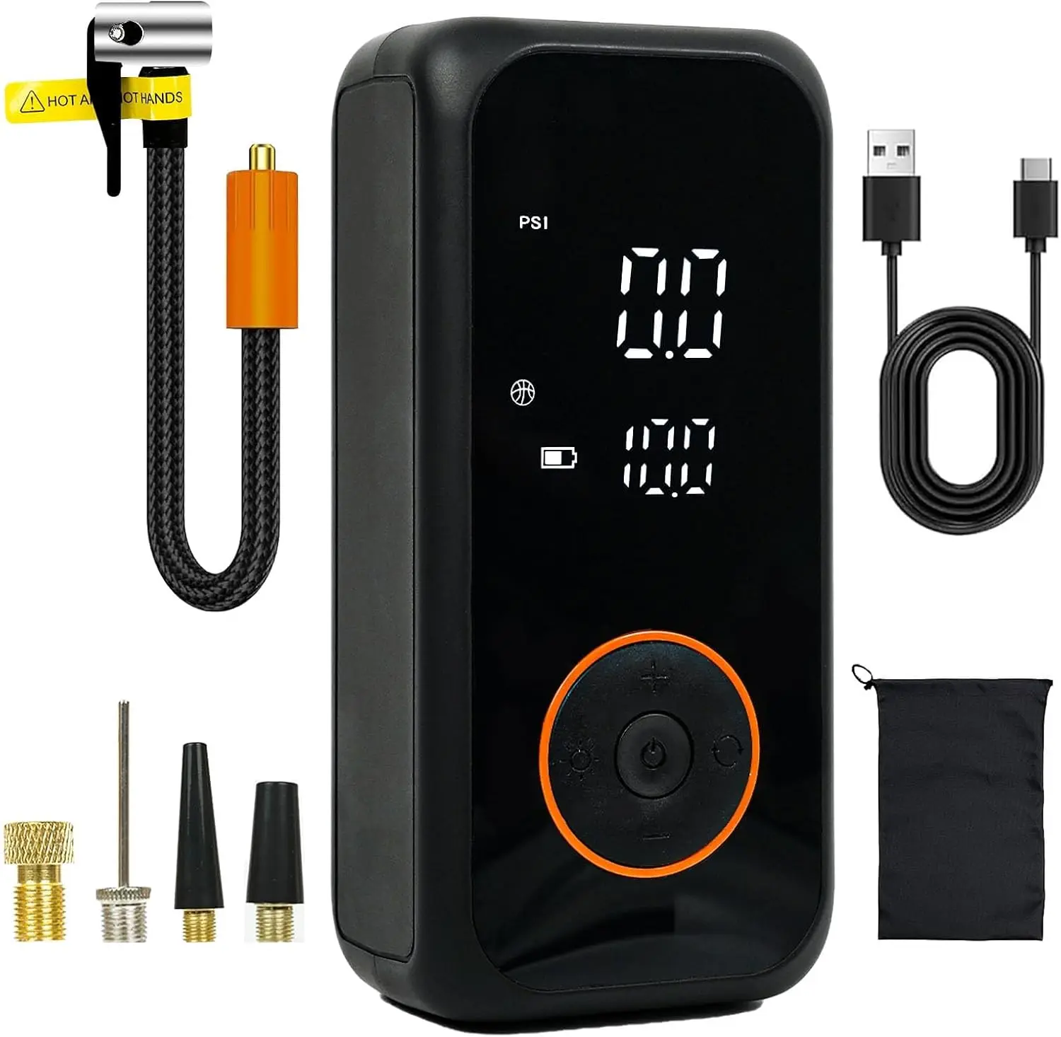 

Portable Tire Inflator 150PSI Air Compressor with Digital Gauge LED Light Auto Shut-Off for Car Bike Motorcycle Balls