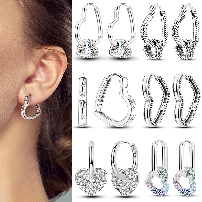 

Woman Hoop Earring Original Heart Shape Love Drop Earring Symmetry Pendientes Fit Jewelry DIY