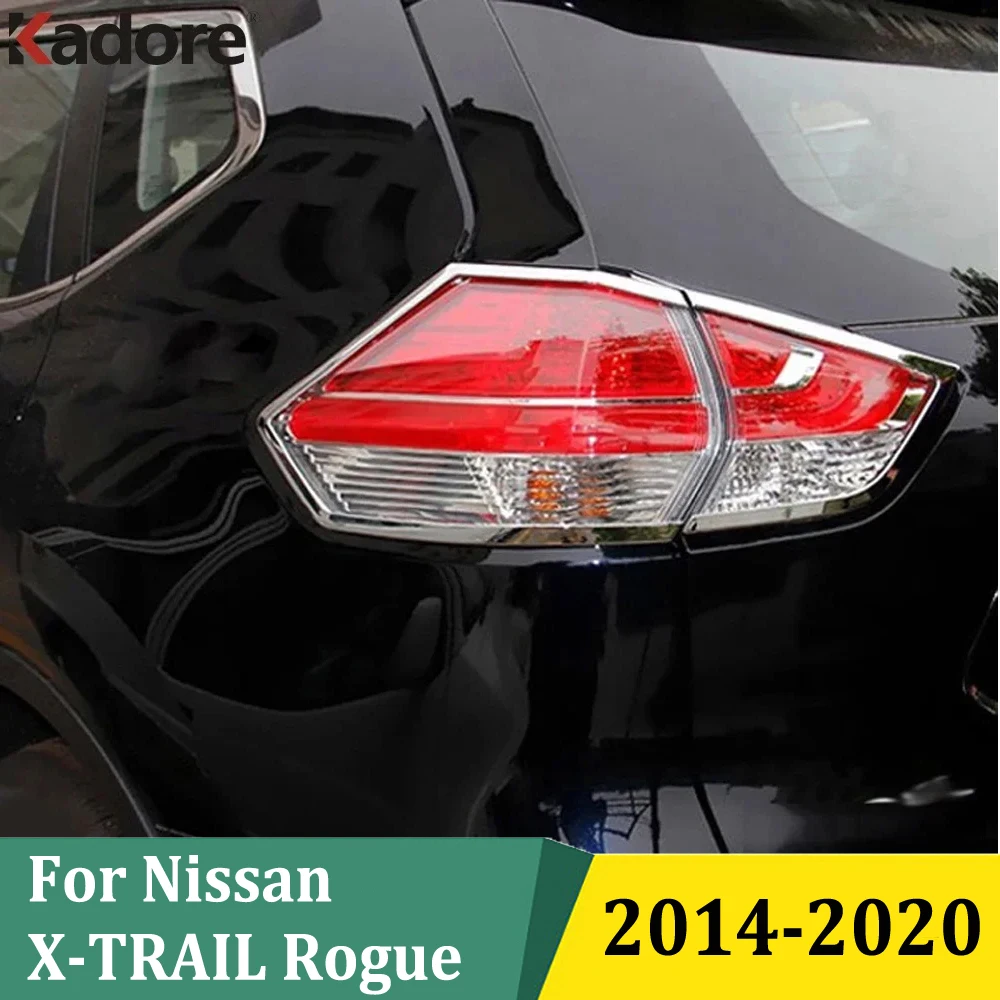 

For Nissan X-TRAIL Rogue 2014 2015 2016 Chrome Rear Tail Light Lamp Cover Trim Taillight Frame Car Styling Accessories