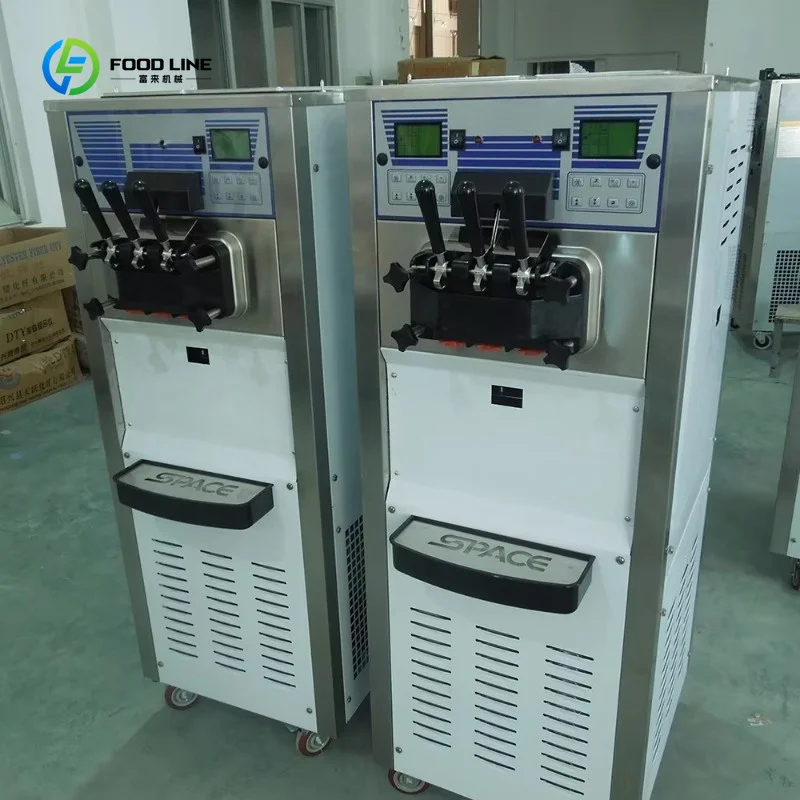 3 Flavor Dual System Commercial Soft Ice Cream Maker High Capacity for Restaurant Custom