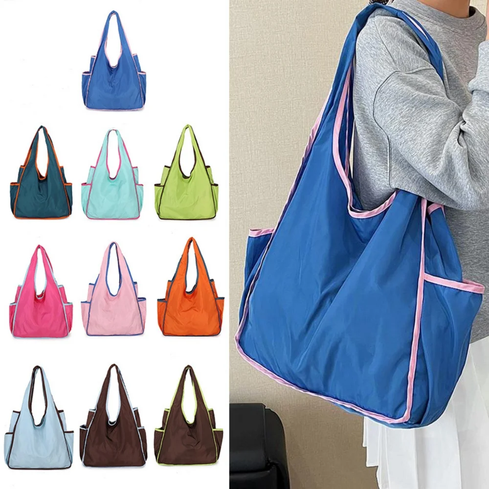 Thick Foldable Shopping Bag Large Capacity Reusable Grocery Bags Eco Friendly Supermarket Waterproof Shoulder Bag Storage Pouch