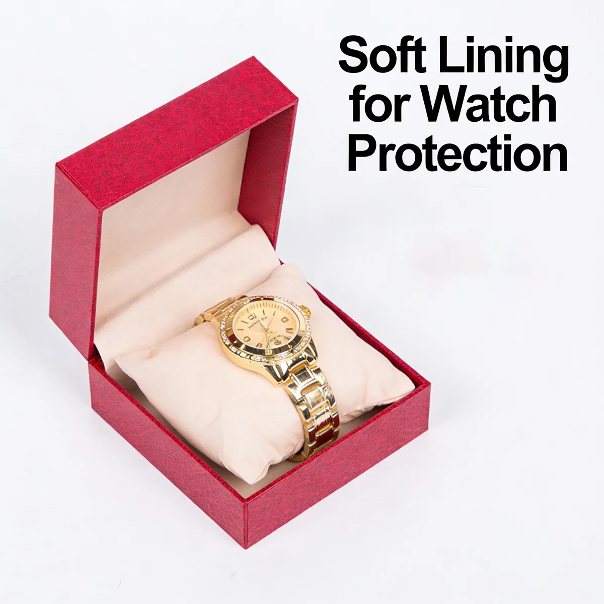 Rubber Watch Box with Soft Protective Lining - Durable Watch Storage Case for Watch Protection & Gifting