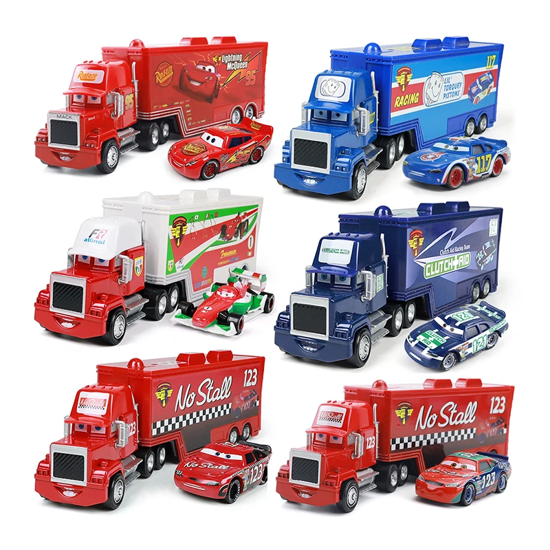Pixar Cars Mater Truck Francesco Bernoulli Container Trucks Modellauto 1/55 Druckguss-Rennspielzeug Geburtstagsgeschenke Sammlerstücke